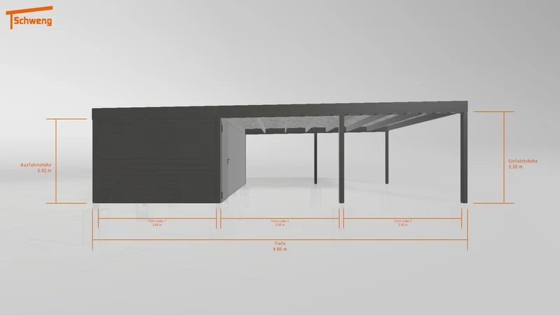 #DE Schweng Flachdachcarport C600 (ID zbwmvv) #MTG