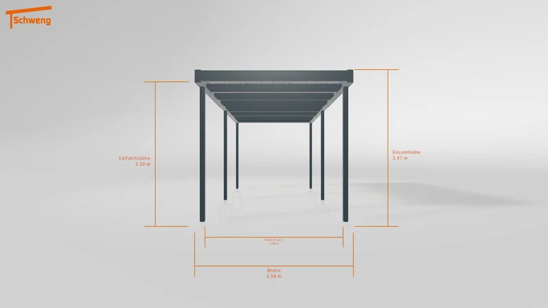 #DE Schweng Flachdachcarport C600 (ID g7574d)