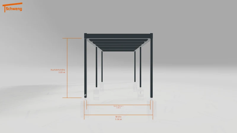 #DE Schweng Flachdachcarport C600 (ID g7574d)