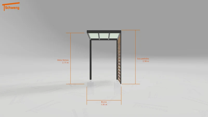 #DE Schweng Pultdachcarport S350 (ID w3x39w)