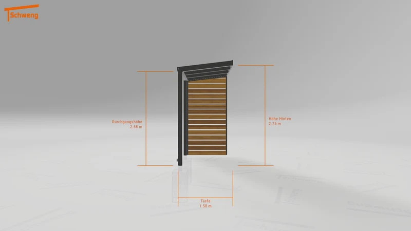 #DE Schweng Pultdachcarport S350 (ID w3x39w)