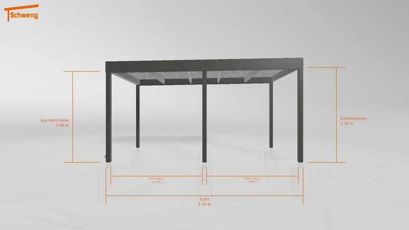 #DE Schweng Flachdachcarport C600 (ID 85p5vq)