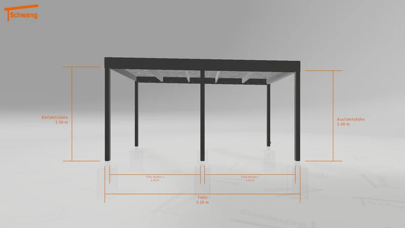 #DE Schweng Flachdachcarport C600 (ID 85p5vq)