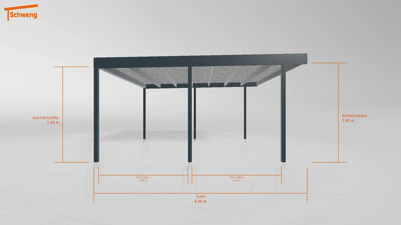 #DE Schweng Flachdachcarport C600 (ID w3xqxv)