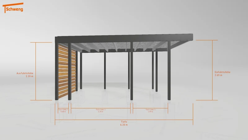 #DE Schweng Flachdachcarport C600+ (ID v474qy) #MTG