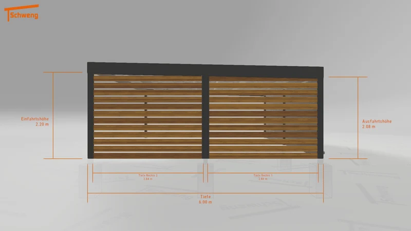 #DE Schweng Flachdachcarport C600+ (ID qdvdd7)