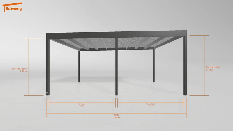 #DE Schweng Flachdachcarport C600 (ID zbxnr7)