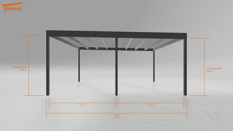 #DE Schweng Flachdachcarport C600 (ID zbxnr7)