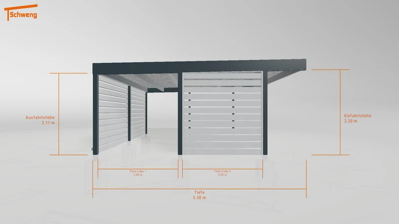#DE Schweng Flachdachcarport C600 (ID 77b7bx) #MTG