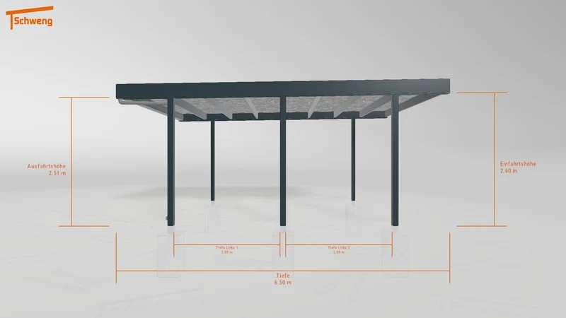 #DE Schweng Flachdachcarport C600 (ID ygjxpk)