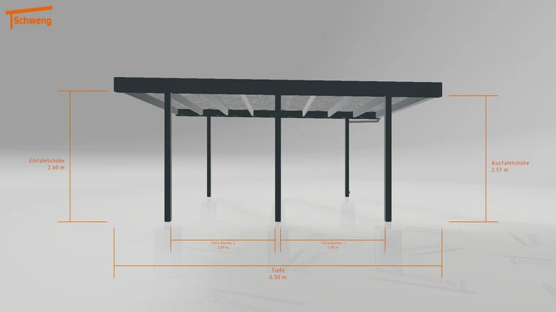 #DE Schweng Flachdachcarport C600 (ID ygjxpk)