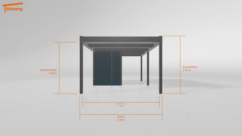 #DE Schweng Flachdachcarport C600 (ID k2jk3z)