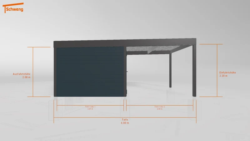 #DE Schweng Flachdachcarport C600 (ID k2jk3z)