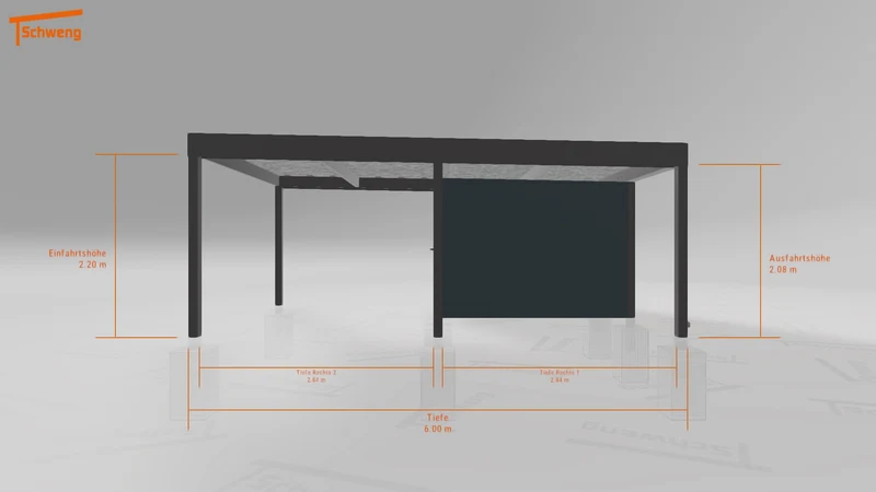 #DE Schweng Flachdachcarport C600 (ID k2jk3z)