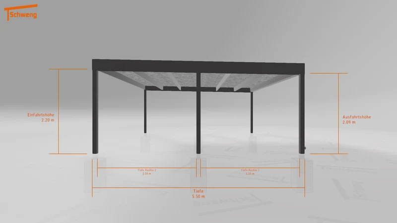 #DE Schweng Flachdachcarport C600 (ID 5m9y5z)
