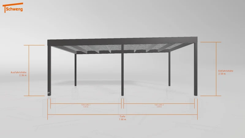#DE Schweng Flachdachcarport C600 (ID w3x3y7)