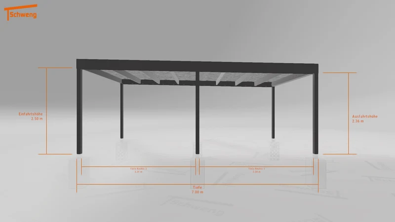 #DE Schweng Flachdachcarport C600 (ID w3x3y7)