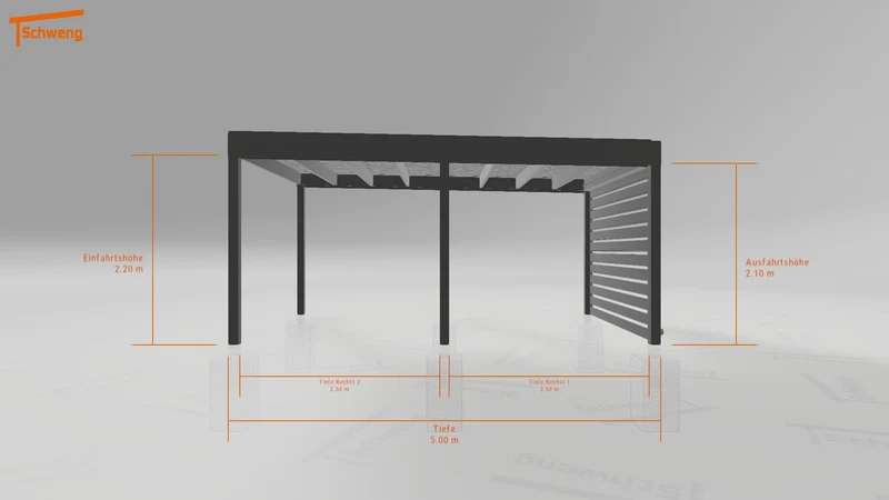 #DE Schweng Flachdachcarport C600+ (ID bkpv5q)