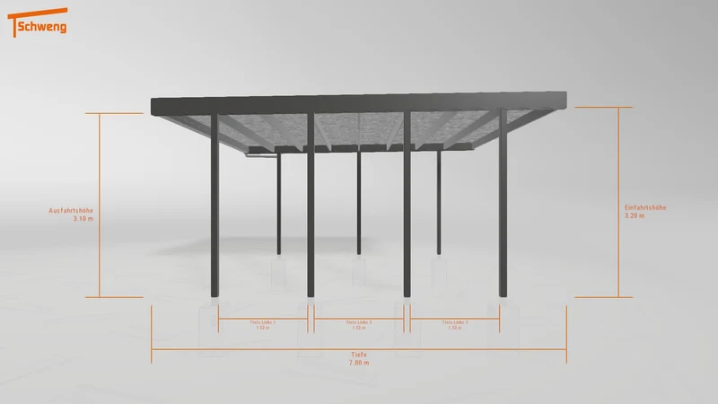 #DE Schweng Flachdachcarport C600 (ID rjn2kp)