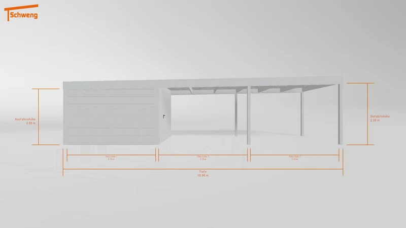 #DE Schweng Flachdachcarport C600 (ID 77b7gj)