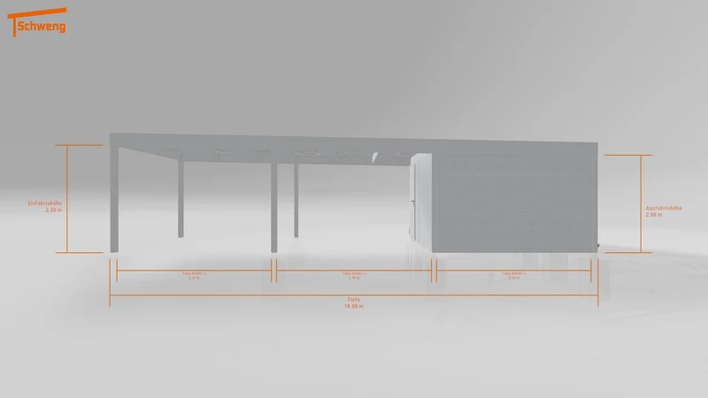 #DE Schweng Flachdachcarport C600 (ID 77b7gj)