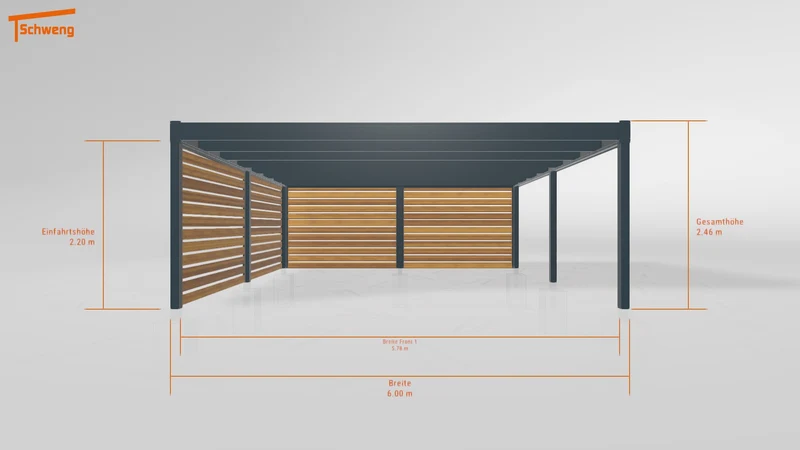 #DE Schweng Flachdachcarport C600 (ID 77b7qj)