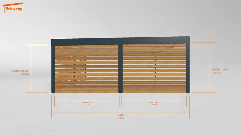 #DE Schweng Flachdachcarport C600 (ID 77b7qj)