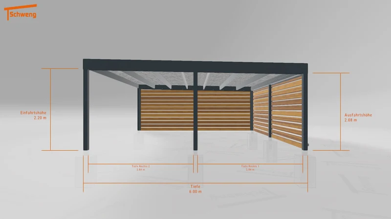 #DE Schweng Flachdachcarport C600 (ID 77b7qj)