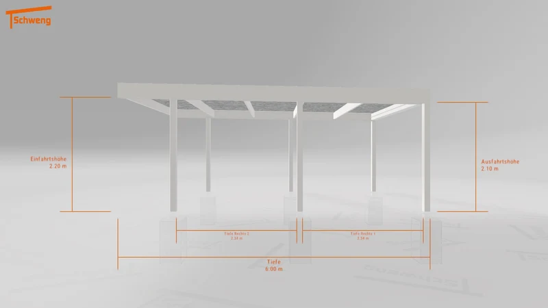 #DE Schweng Flachdachcarport C600 (ID 2qbrbb)