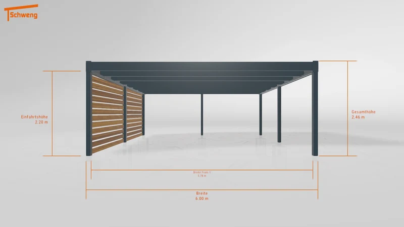 #DE Schweng Flachdachcarport C600 (ID ygjg87)