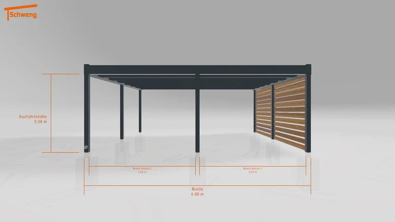 #DE Schweng Flachdachcarport C600 (ID ygjg87)