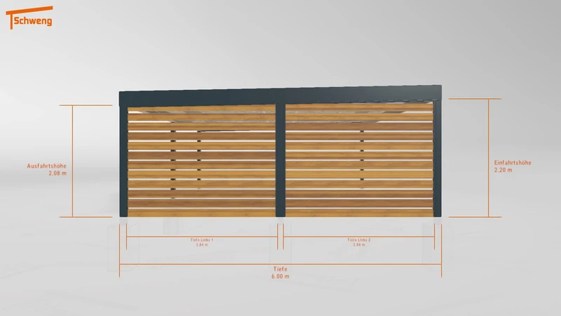 #DE Schweng Flachdachcarport C600 (ID ygjg87)