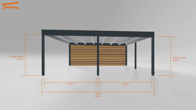 #DE Schweng Flachdachcarport C600 (ID ygjg87)