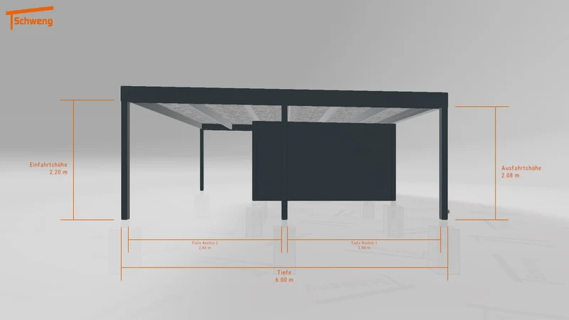 #DE Schweng Flachdachcarport C600 (ID 2q8qjg)