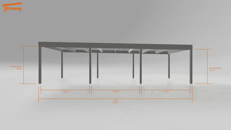 #DE Schweng Flachdachcarport C600 (ID v4988g) #MTG