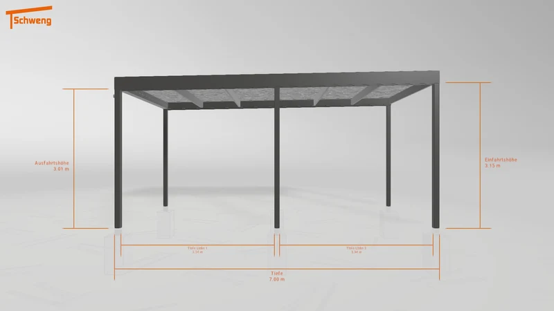 #DE Schweng Flachdachcarport C600 (ID g7pxrb)