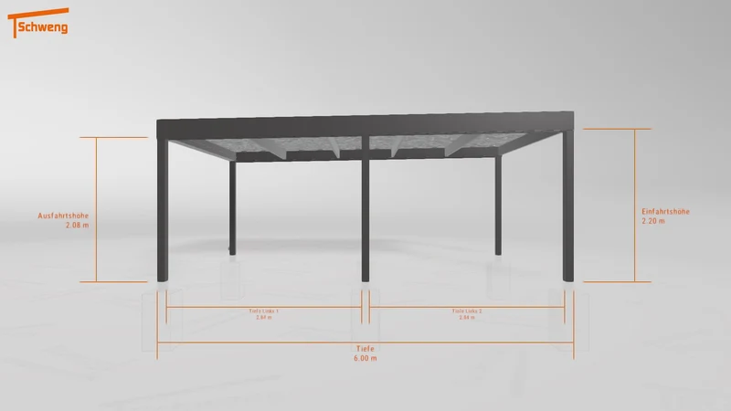 #DE Schweng Flachdachcarport C600 (ID rjnpr2)