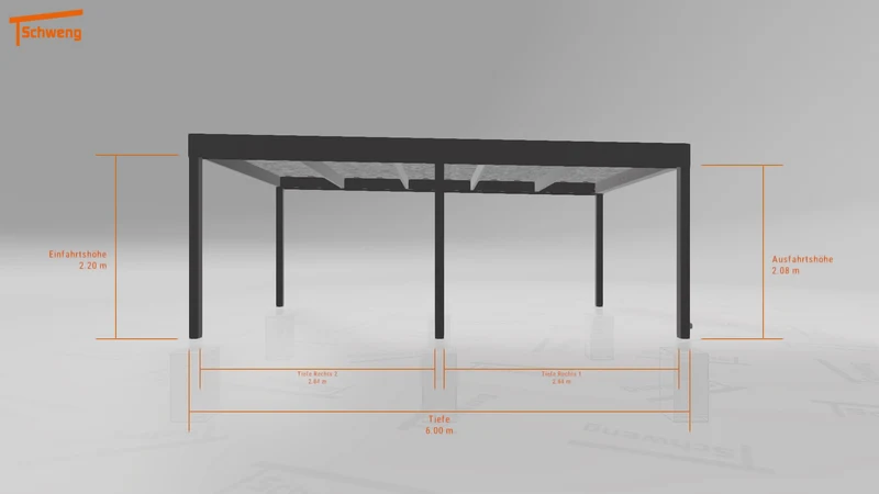#DE Schweng Flachdachcarport C600 (ID rjnpr2)