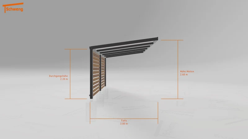 #DE Schweng Pultdachcarport S350 (ID g7p4pd)