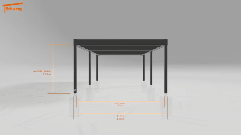 #DE Schweng Flachdachcarport C600 (ID 77587p)