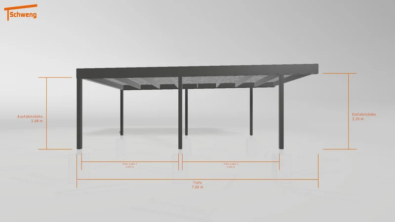 #DE Schweng Flachdachcarport C600 (ID 77587p)