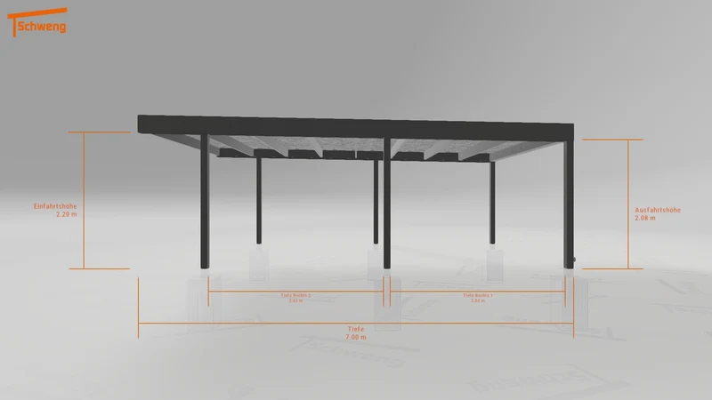 #DE Schweng Flachdachcarport C600 (ID 77587p)