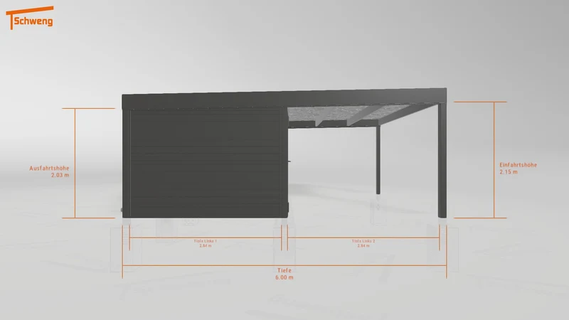 #CH Schweng Flachdachcarport C600 (ID k2rz8g)