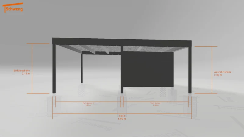 #CH Schweng Flachdachcarport C600 (ID k2rz8g)