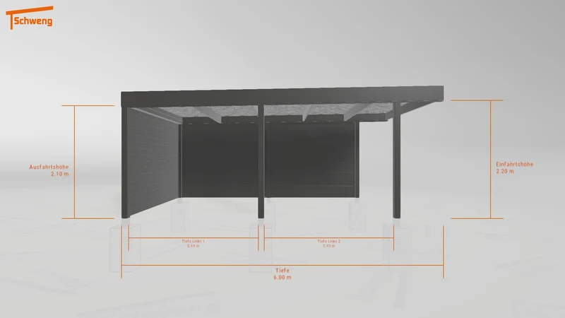 #DE Schweng Flachdachcarport C600 (ID 42vnw7)