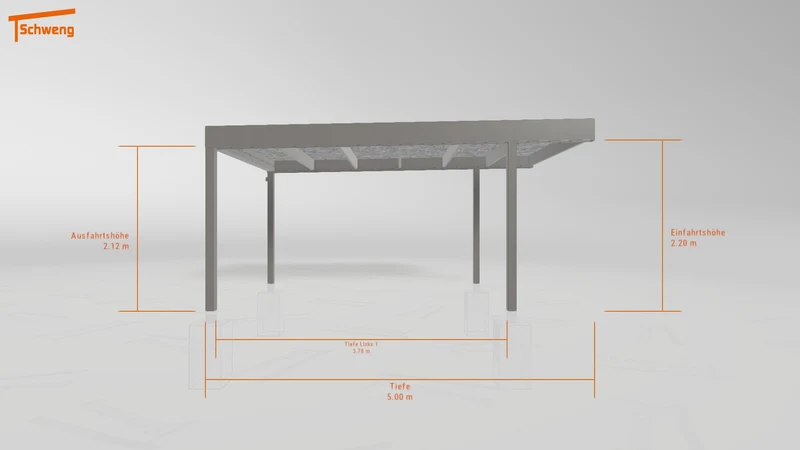 #DE Schweng Flachdachcarport C600+ (ID 5m9jzr)