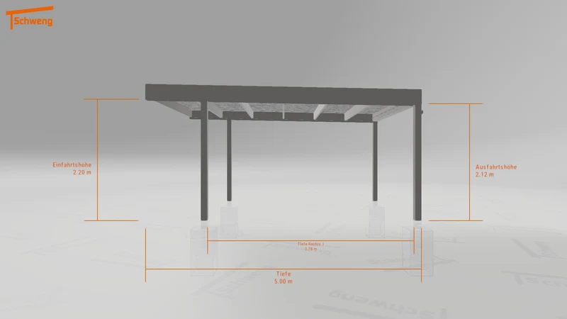 #DE Schweng Flachdachcarport C600+ (ID 5m9jzr)