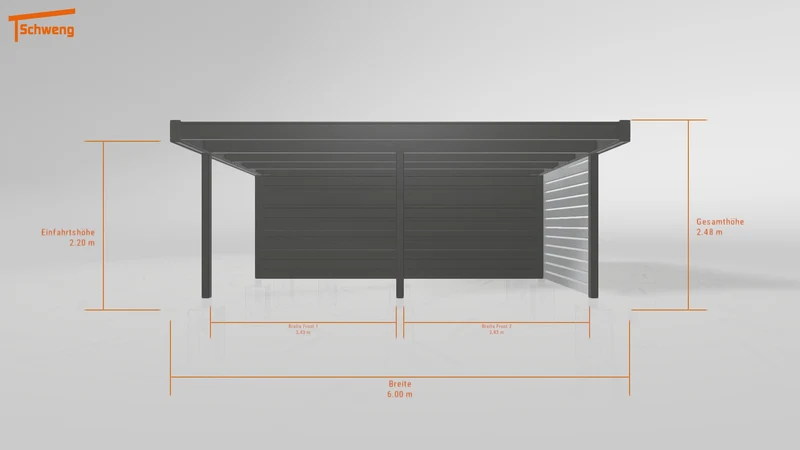 #DE Schweng Flachdachcarport C600+ (ID w3y8vb)