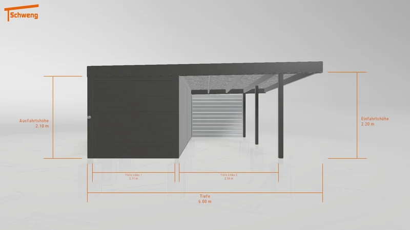 #DE Schweng Flachdachcarport C600+ (ID w3y8vb)