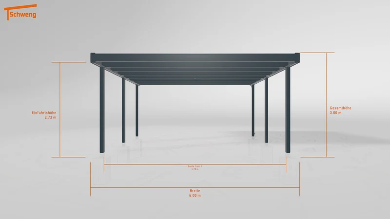 #DE Schweng Flachdachcarport C600+ (ID bkj32r)